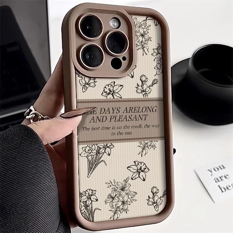 秋冬复古花纹iPhone15promax苹果13手机壳14/11小众12秋冬XSXR软