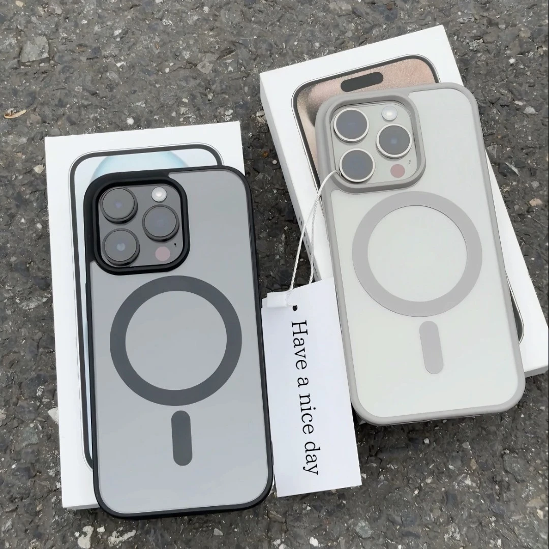 小众高级磁吸适用苹果15promax手机壳iPhone13/14男女11透明12潮