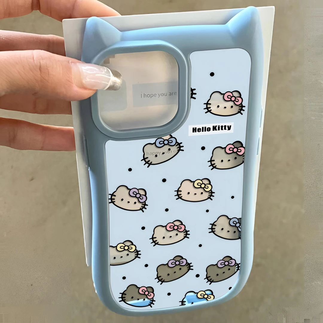 这家壳小众可爱满屏KT适用iPhone13苹果15手机壳14猫耳朵12/11女