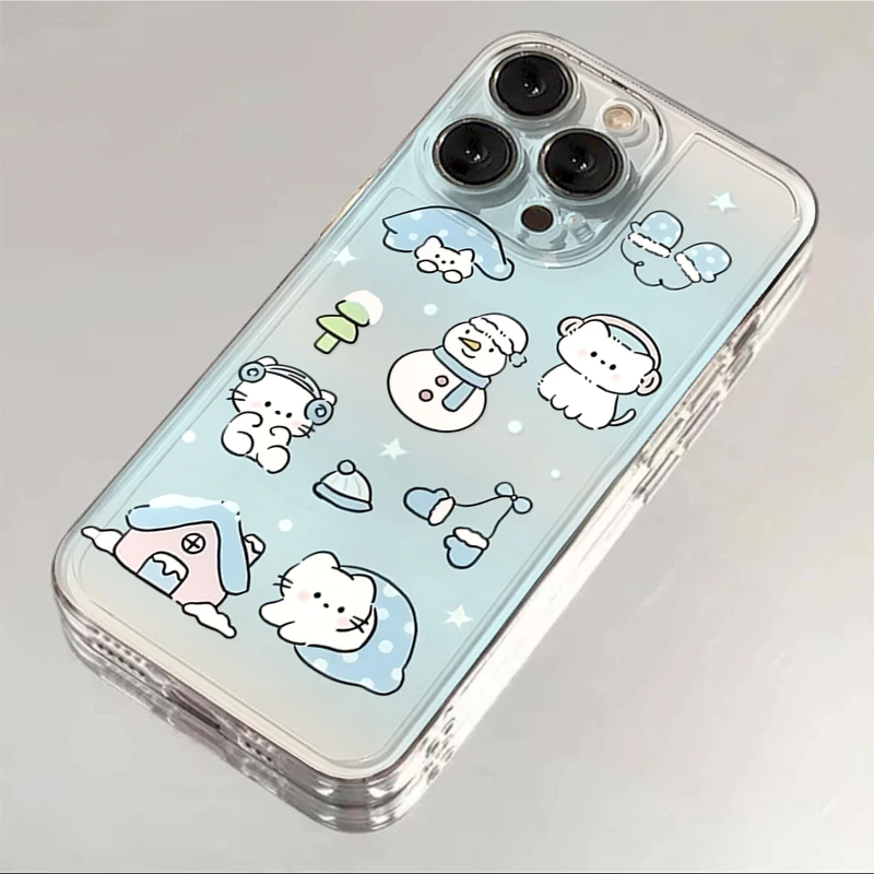 冬日晕染猫咪iPhone15手机壳苹果14太空11软壳13华为vivo小米oppo