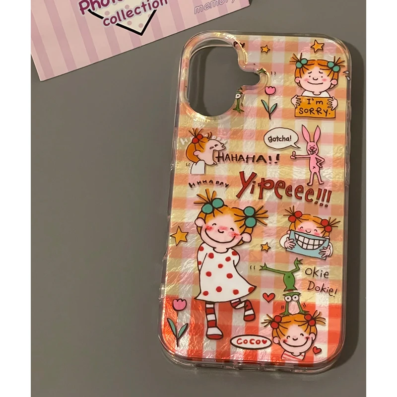 趣味壳格纹coco酱适用苹果16手机壳iPhone13女15华为vivo小米oppo