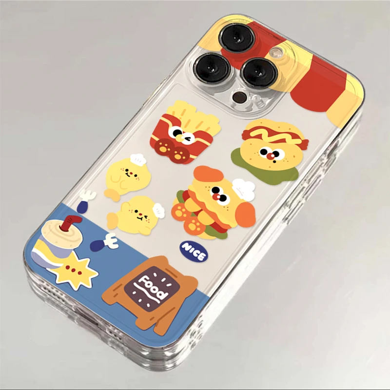卡通汉堡插画iPhone14手机壳苹果15小众13promax/12可爱11软XRXR