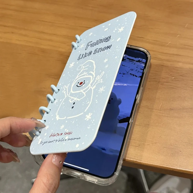 ins冬日雪人笔记本适用苹果16promax手机壳iPhone13/15新款14软11