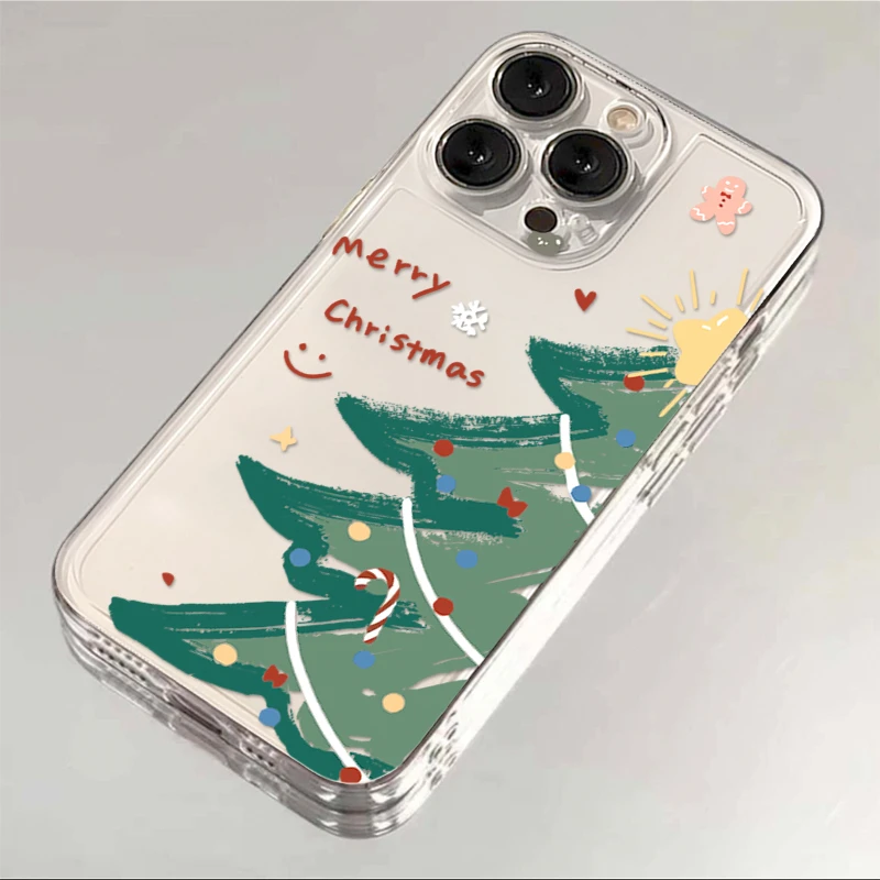 ins涂鸦圣诞树iPhone13苹果15手机壳14/11透明12华为vivo小米oppo