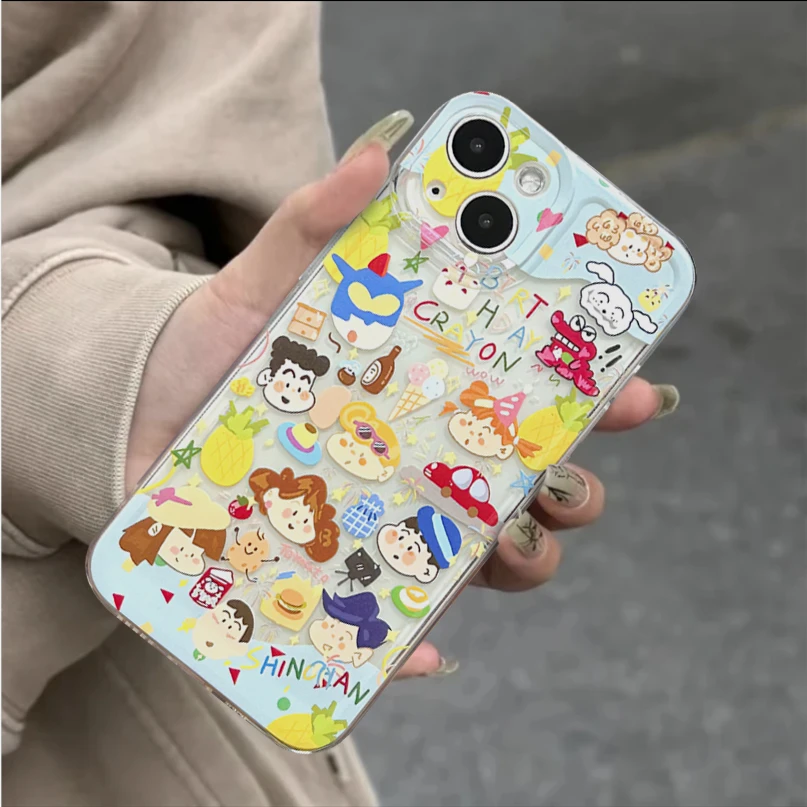 卡通蜡笔小新iPhone13苹果14手机壳12promax小众11涂鸦XSXR男女7p
