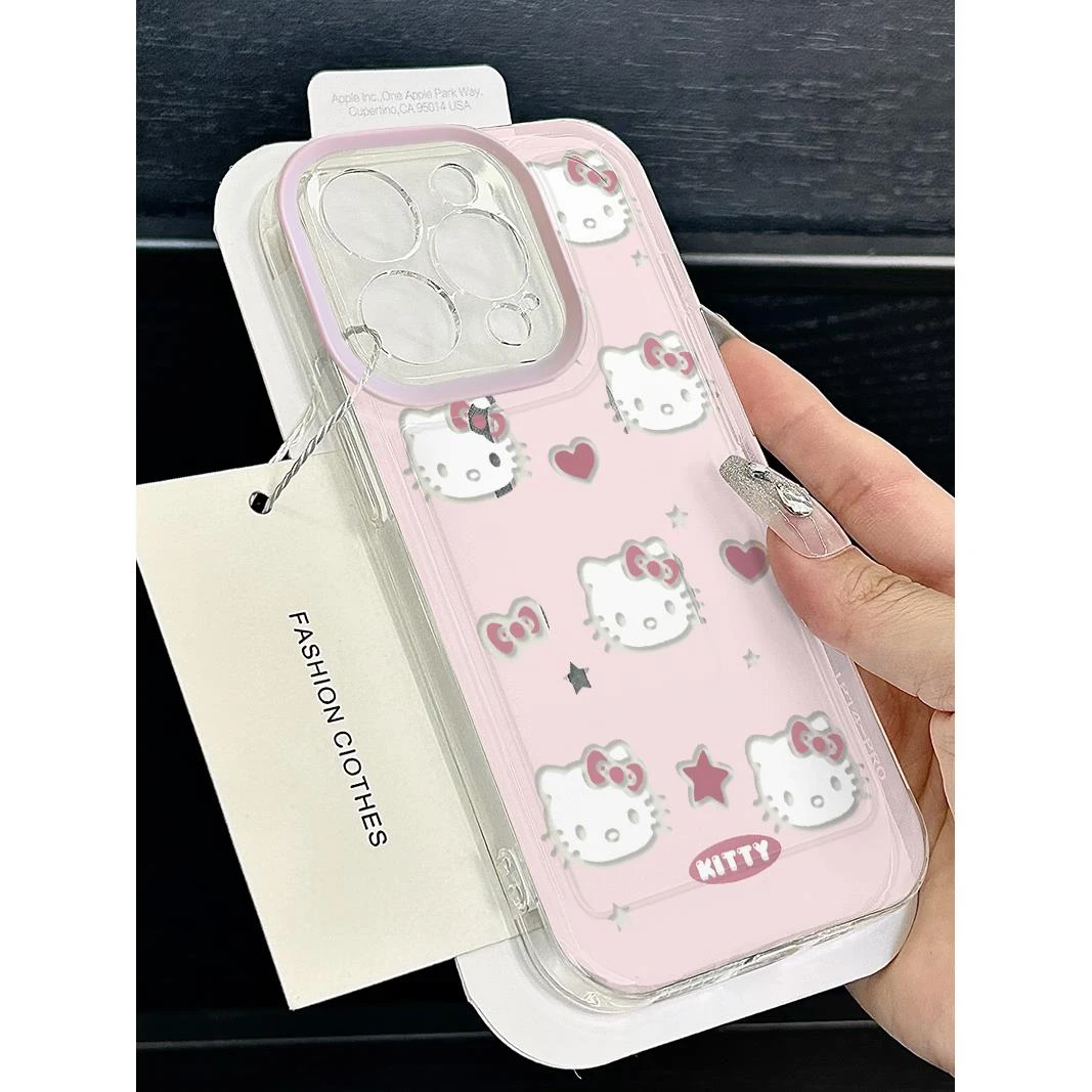 粉色少女心kitty适用iPhone15苹果13promax手机壳14可爱12/11软XS