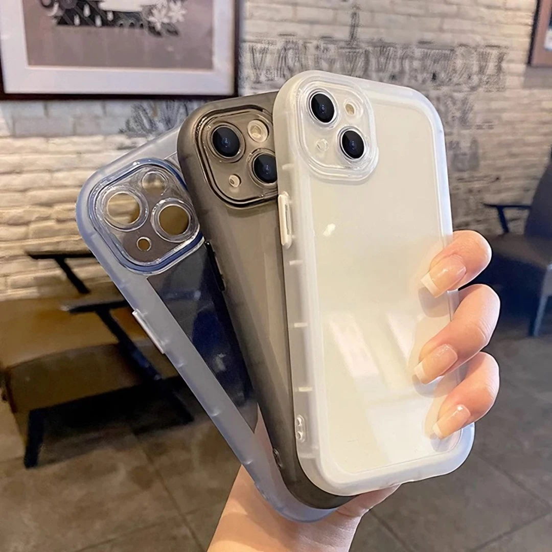 ins简约气囊边苹果15手机壳iPhone14promax防摔13/11防摔12软XSXR