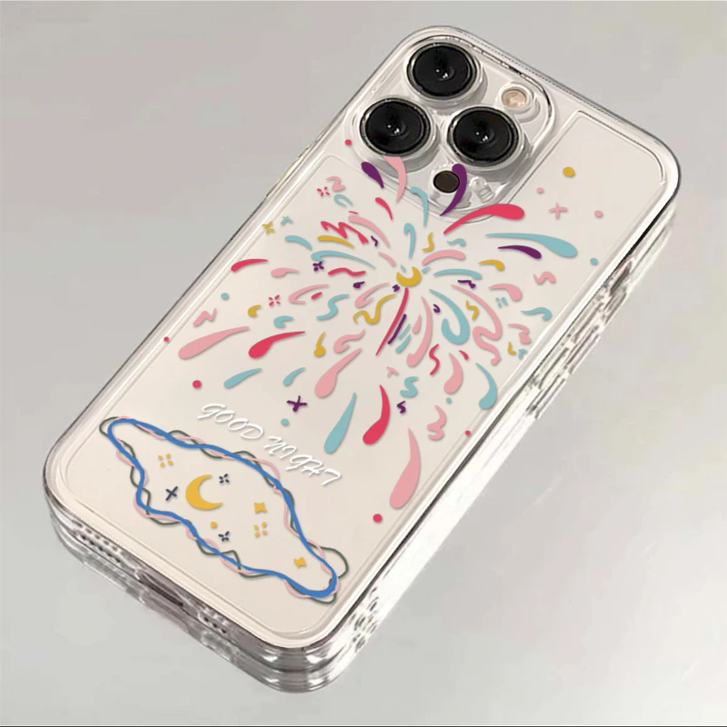 ins烟花涂鸦苹果15手机壳iPhone14小众13太空壳oppo华为vivo小米