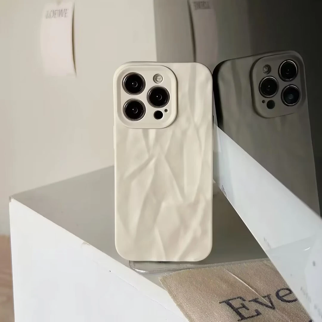 高级肤感褶皱iPhone15苹果14promax手机壳13小众12/11潮牌XSXR软