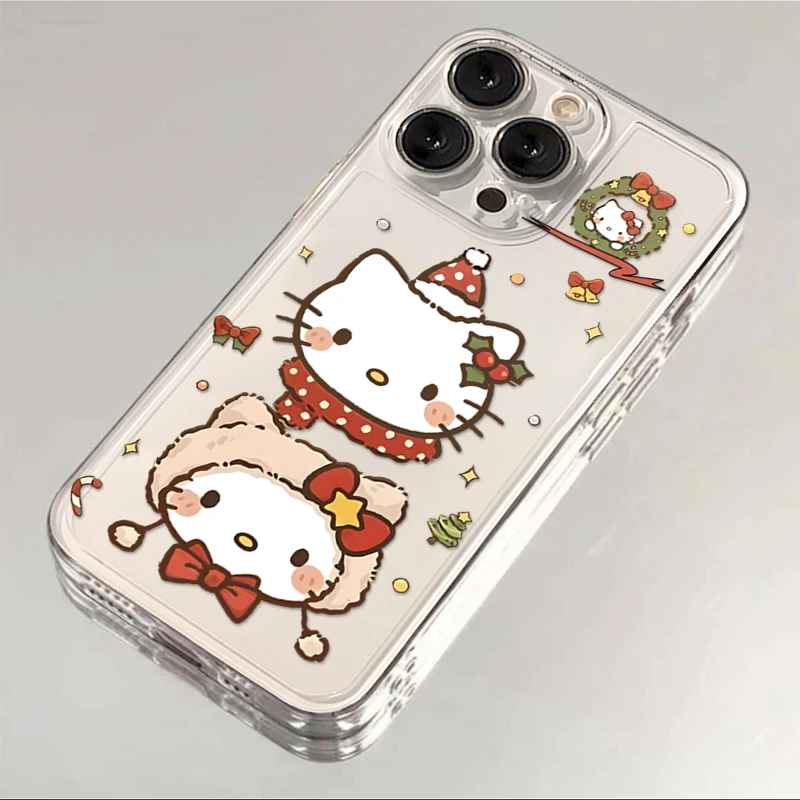 ins圣诞kitty苹果15手机壳iPhone13/14小众11 12华为vivo小米oppo