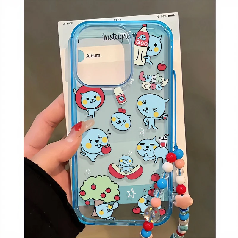 雅天立酷儿苹果汁适用iPhone13手机壳15promax卡通14/11软12新款