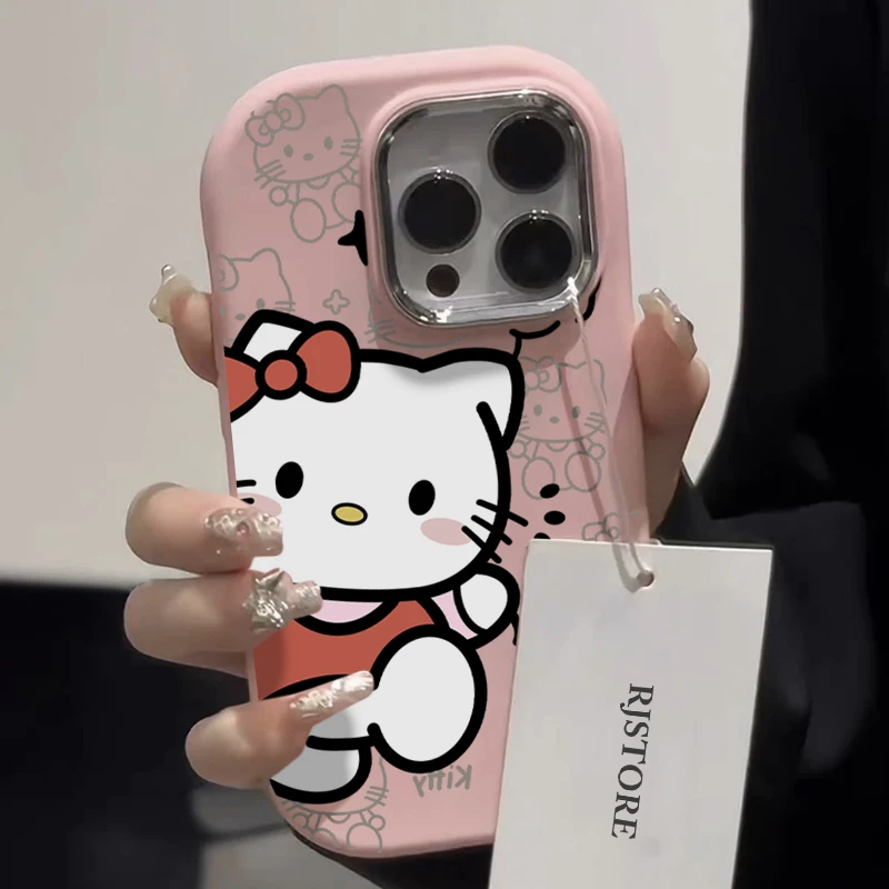 卡通凯蒂苹果13手机壳15promax可爱iPhone14肤感壳11少女心12软XS