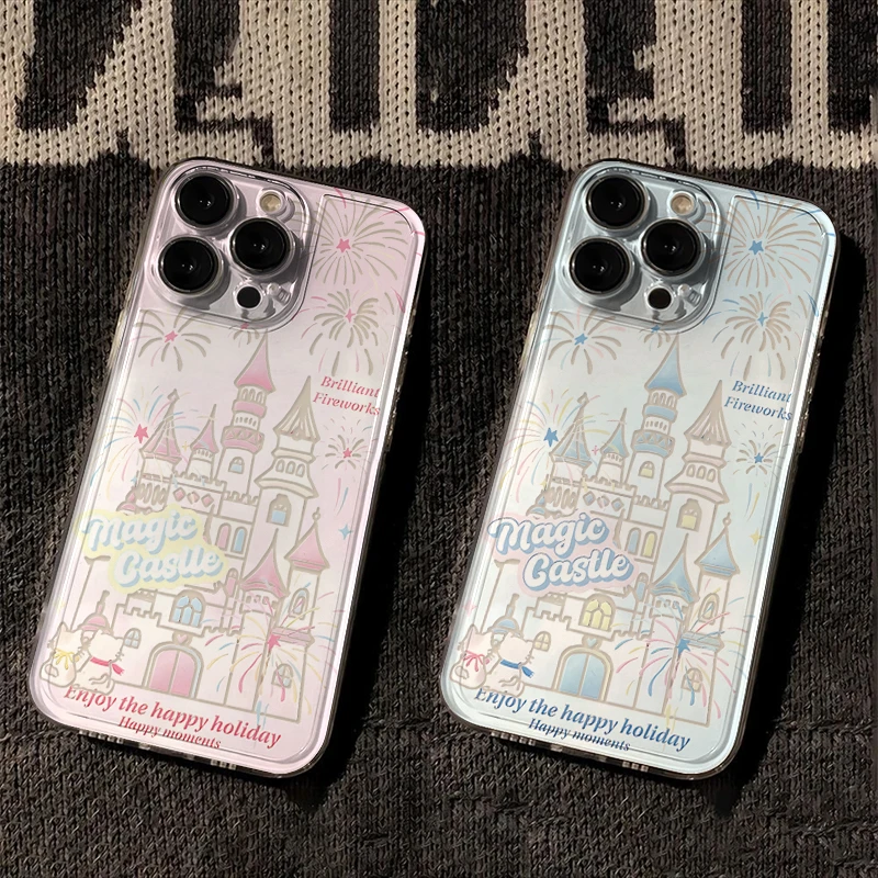 渐变烟花城堡苹果15/14 13手机壳iPhone12软壳11华为vivo小米oppo