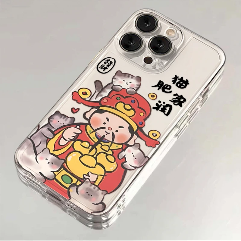 国潮猫咪财神iPhone13苹果15手机壳11/14 12全包华为vivo小米oppo