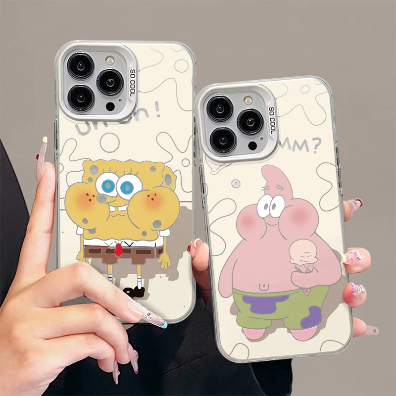 可爱海绵宝宝iPhone15苹果14/13promax手机壳11情侣12元气壳XSXR