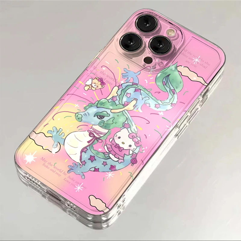 ins渐变凯蒂龙苹果13/15手机壳iPhone14太空11软华为vivo小米oppo
