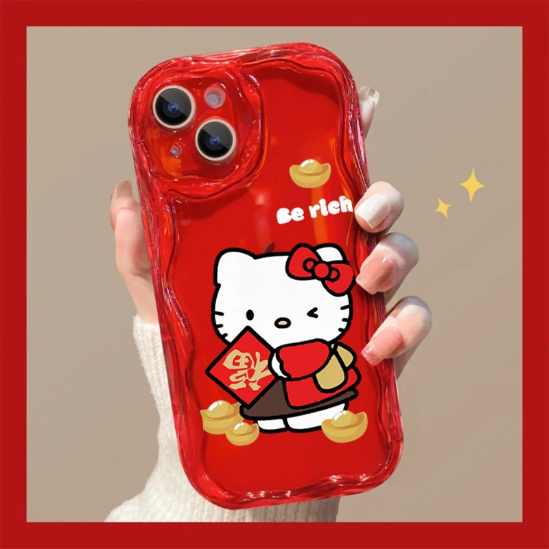 中国风福字kitty苹果15手机壳iPhone13/14新年款华为vivo小米oppo