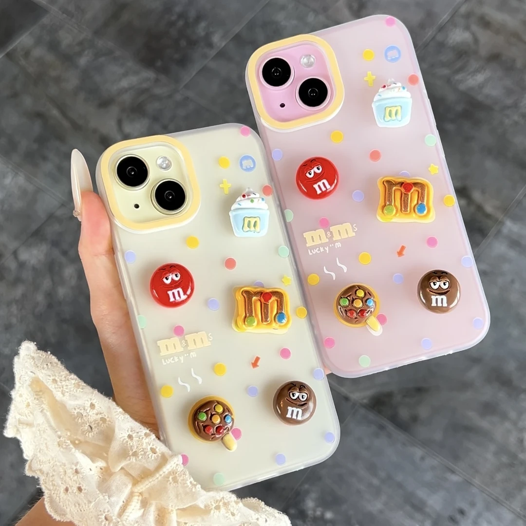 趣味壳波点立体m豆适用iPhone15苹果13promax手机壳14肤感12软11