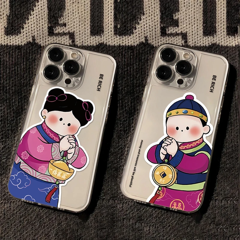 趣味拜年小孩iPhone13promax手机壳苹果15情侣11/14新年款12/XS软
