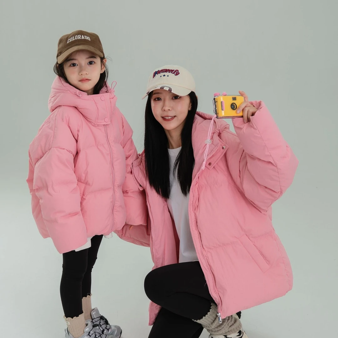 【智慧园】Y028女童男童短款加厚连帽冬季热卖白鸭绒外套