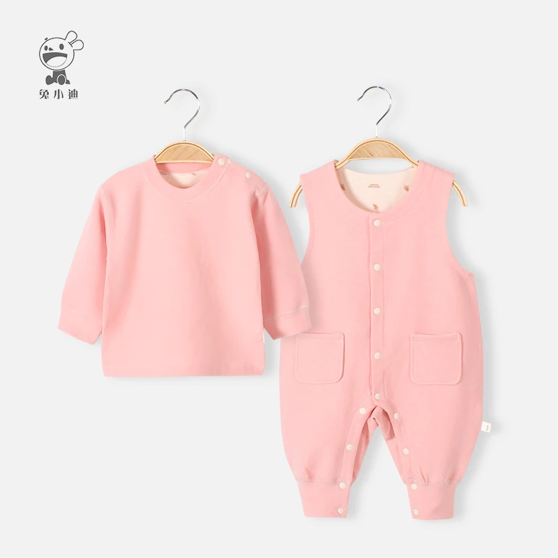 婴儿上衣背带连体裤宝宝秋款长袖两件套婴儿背带裤保暖