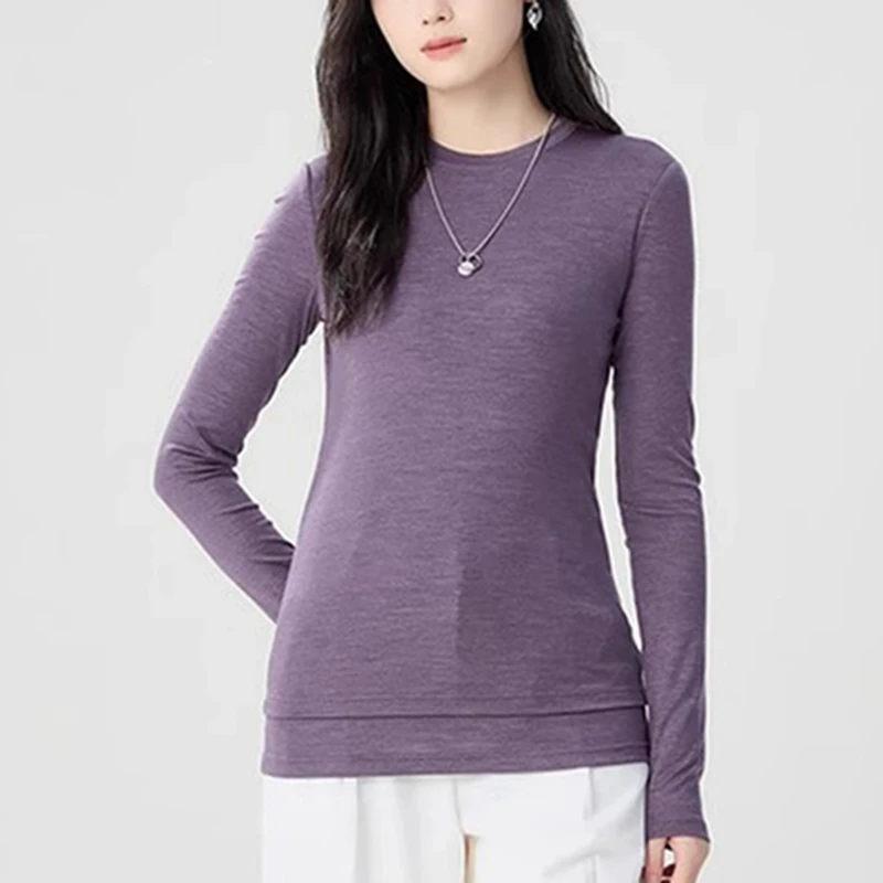 {专柜}商场同款2025秋新款圆领长袖打底针织衫毛衣上衣女5300886