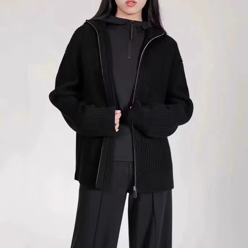 商场同款2025秋冬新款时尚拉链长袖羊绒针织衫毛衣外套女5499223