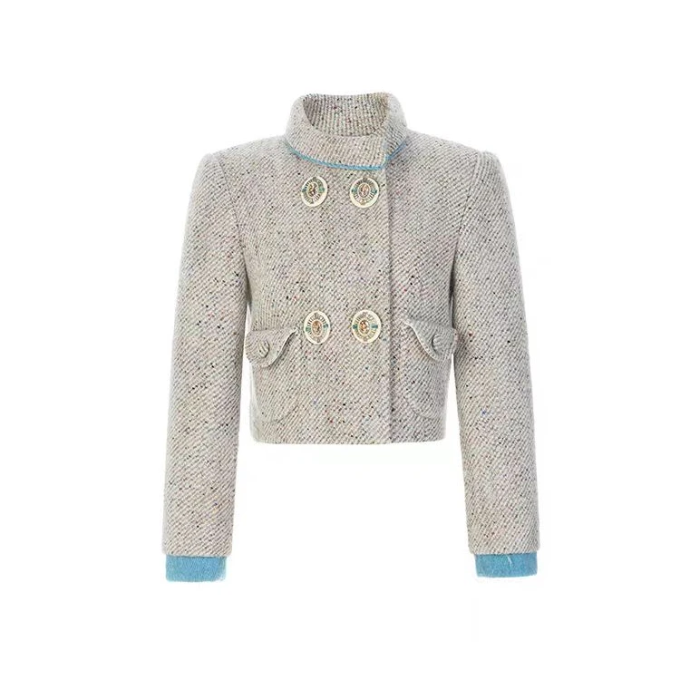 LeFame/拉飞姆LF24D51SC144冬季新品经典60年代撞色拼接短款外套