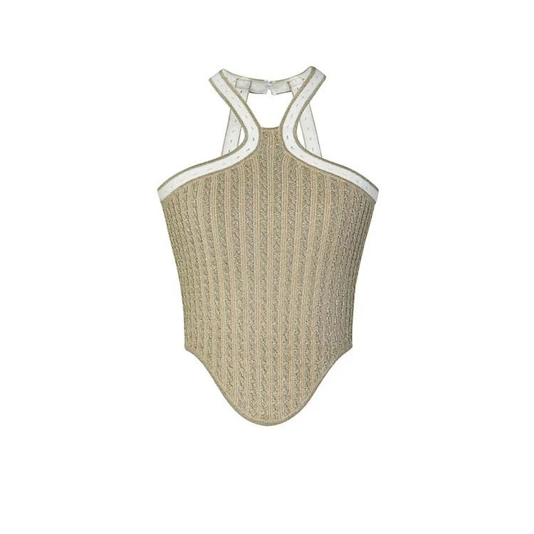 LeFame/拉飞姆2024春金色针织吊带背心LF24C00ZV261