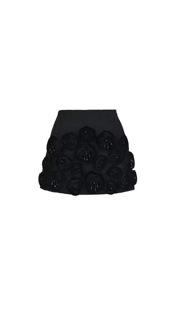 LeFame/拉飞姆23冬玫瑰重工裤裙LF23D51SS014女装半身裙