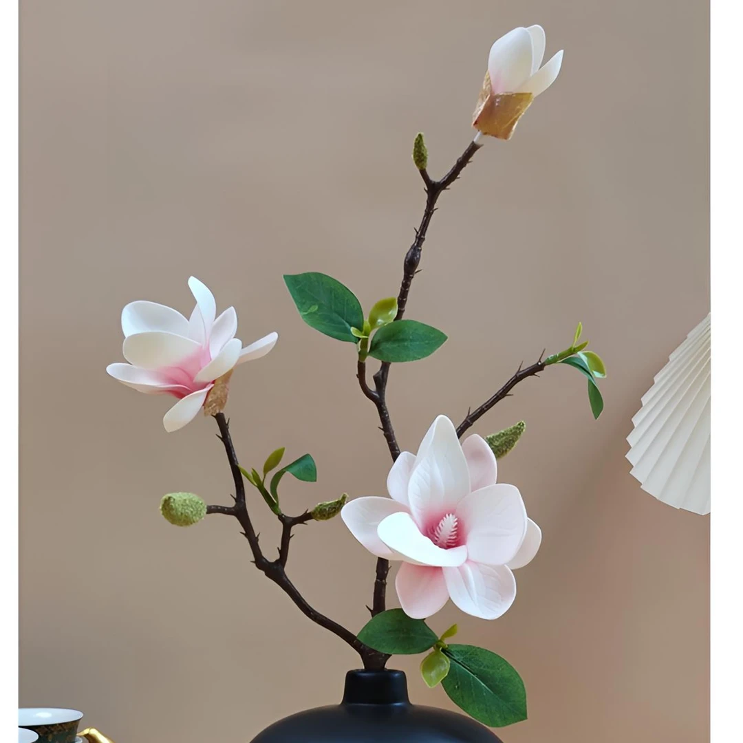 高档逼真玉兰花仿真花假花摆设套装桌面摆花花艺客厅餐厅装饰摆件