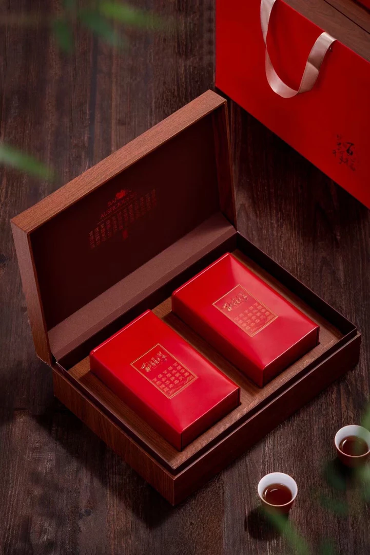 滇红中国红DS云南滇红茶糖盅调味罐手提礼品盒礼盒装密封大红铁盒