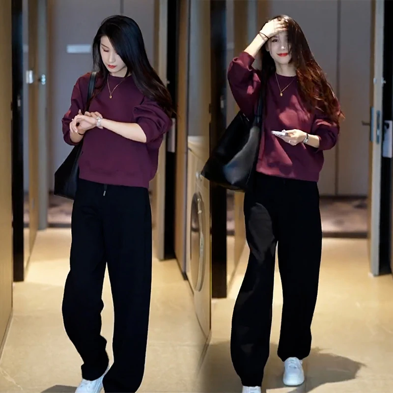 秋装搭配一整套时尚小个子穿搭秋季新款女套装胖mm洋气时髦两件套