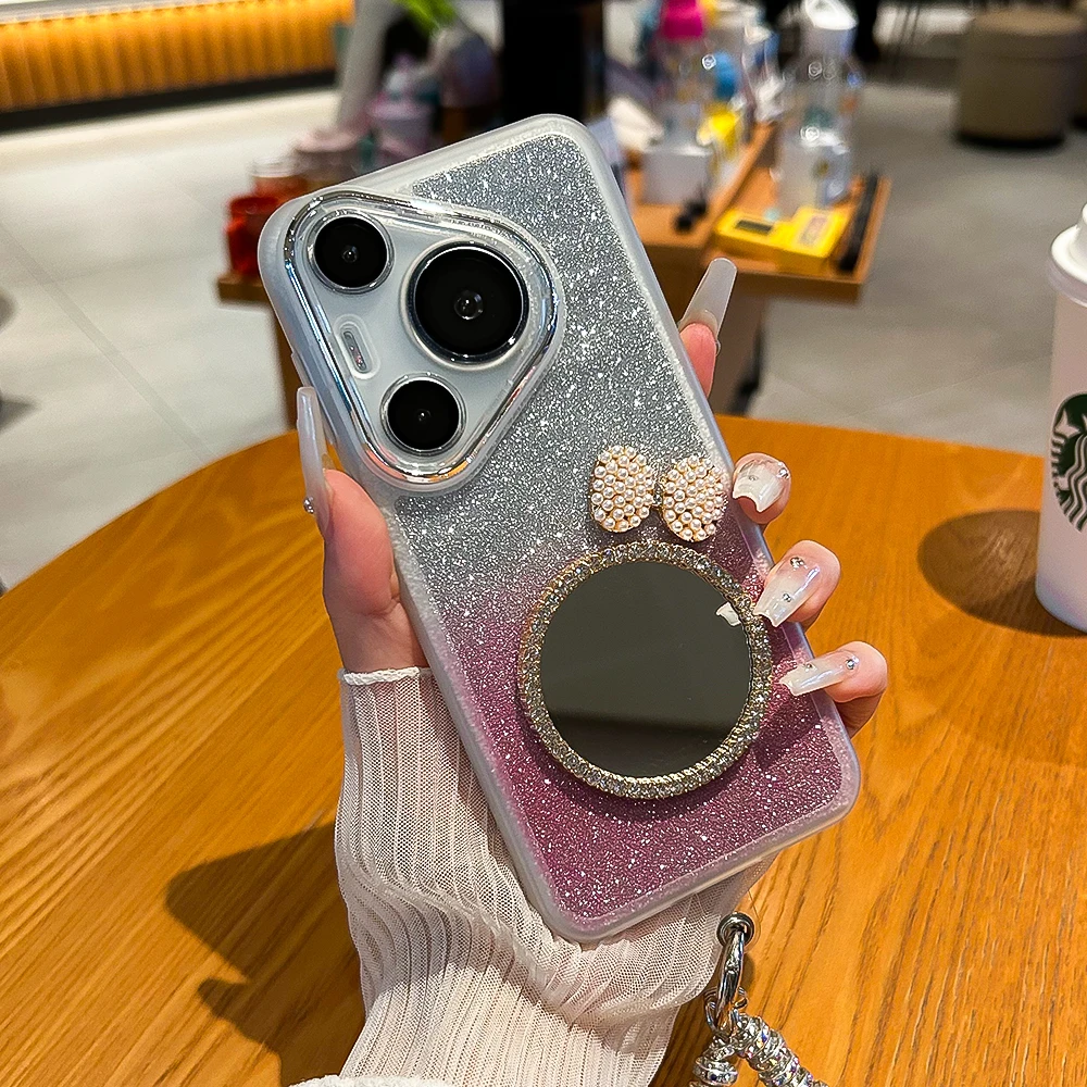 公主范渐变闪粉华为pura70pro手机壳p70pro+透明p70全包镜头ultra