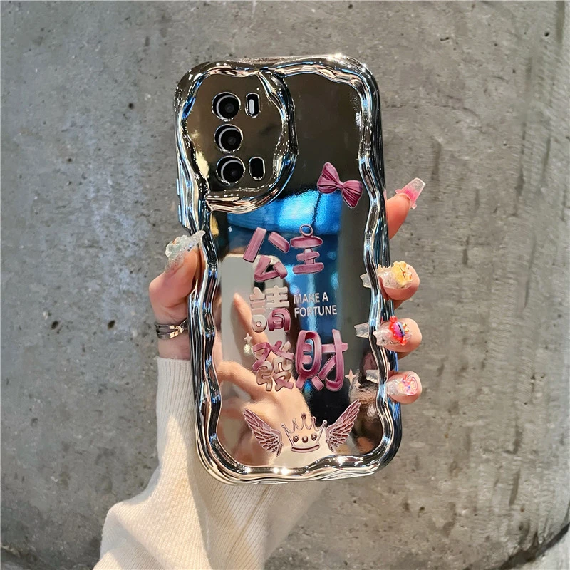 适用【vivoiqooz5】手机壳公主请发财电镀软硅胶女防摔套新年壳子