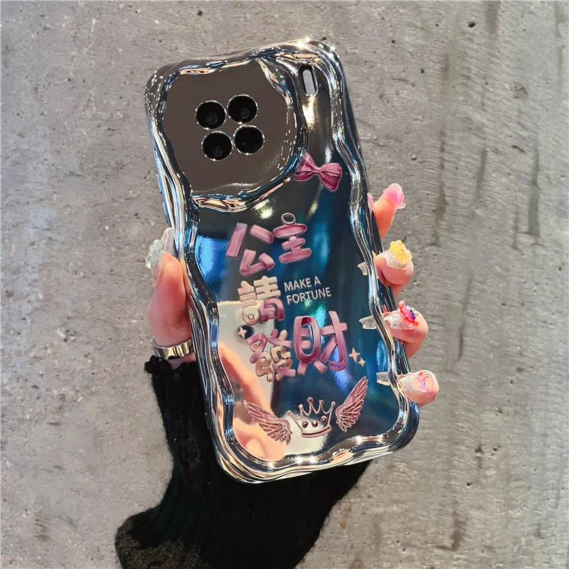 适用【vivox90】手机壳公主请发财vivox90pro电镀软硅胶女款防摔套