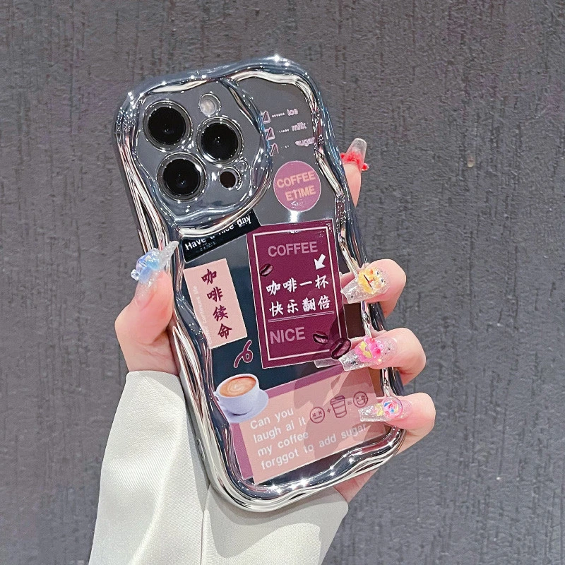 适用苹果15手机壳文字电镀软华为荣耀oppovivo小米iphone14/13女
