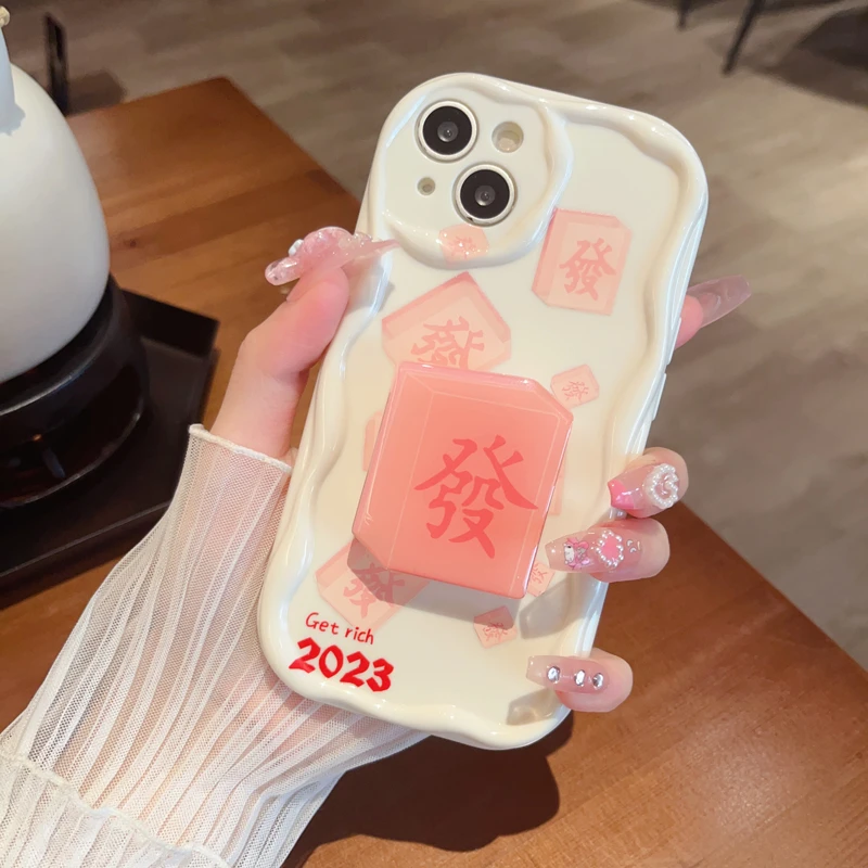 新款适用于苹果华为荣耀OPPOVIVO小米创意网红ins麻将奶油手机壳