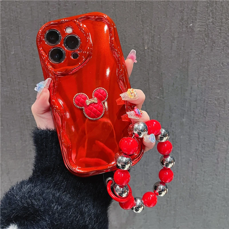 适用苹果15手机壳米奇电镀华为荣耀oppovivo小米iphone14/13女