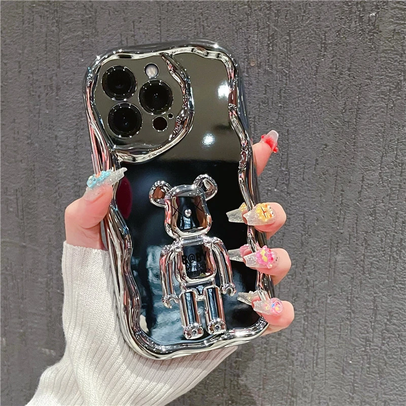 适用苹果15手机壳暴力熊支架华为荣耀oppovivo小米iphone14/13女