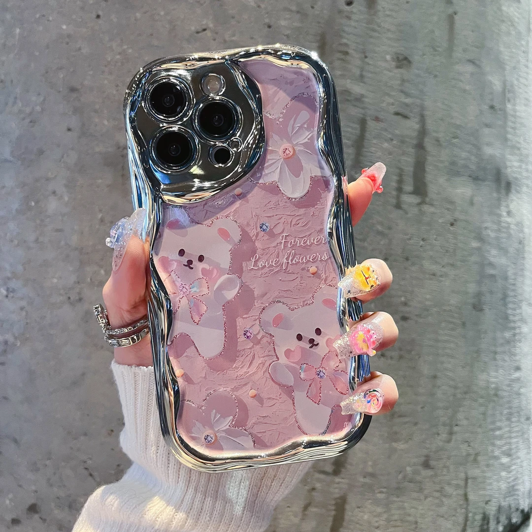 卡通可爱兔子适用苹果15手机壳硅胶华为荣耀oppovivo小米iphone13