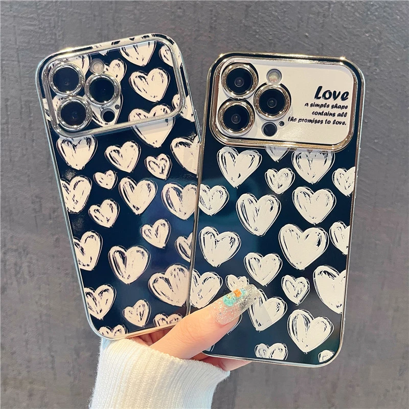 爱心适用苹果15手机壳软胶华为mate60小米vivo荣耀oppo苹果13女款