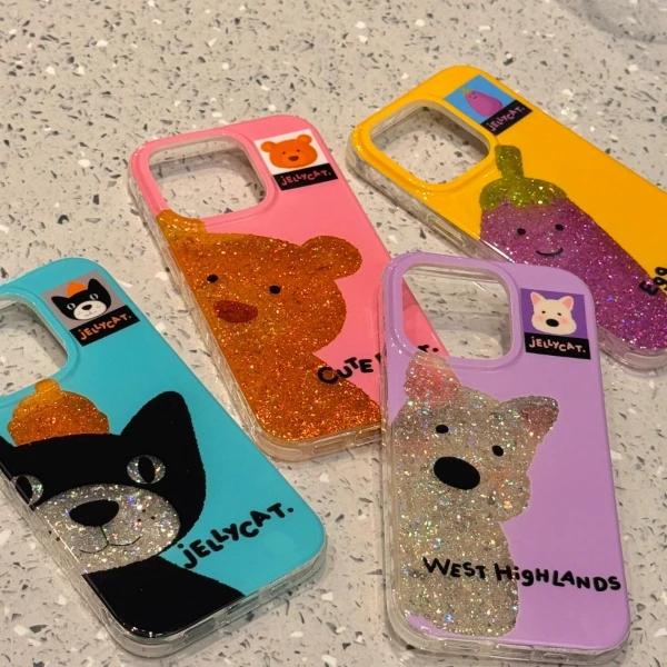 闪粉卡通镂空动物适用苹果16promax手机壳iPhone15/14/13新款12女