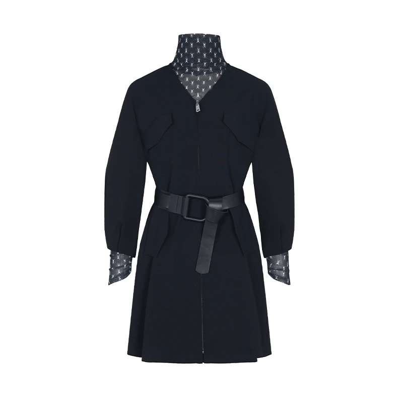 【品牌】商场同款新品显高挑皮腰带两件套连衣裙N208B33134