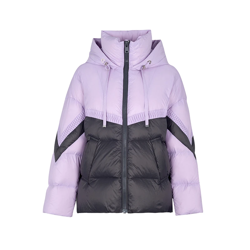 【尚雅专属】商场同款新品拼色设计短款鹅绒服N0911A34903