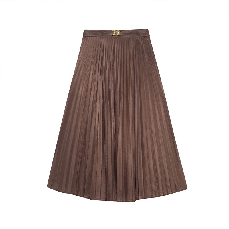 【品牌】商场同款时尚高腰百褶半身裙N161A31456