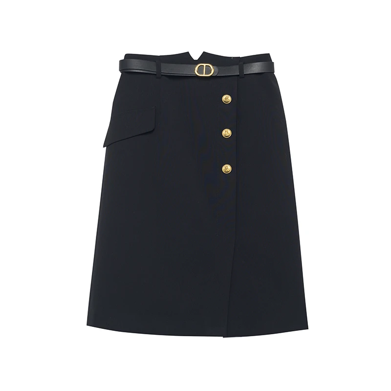 【籽言】商场同款新品精致优雅显瘦直筒半裙N162A31103