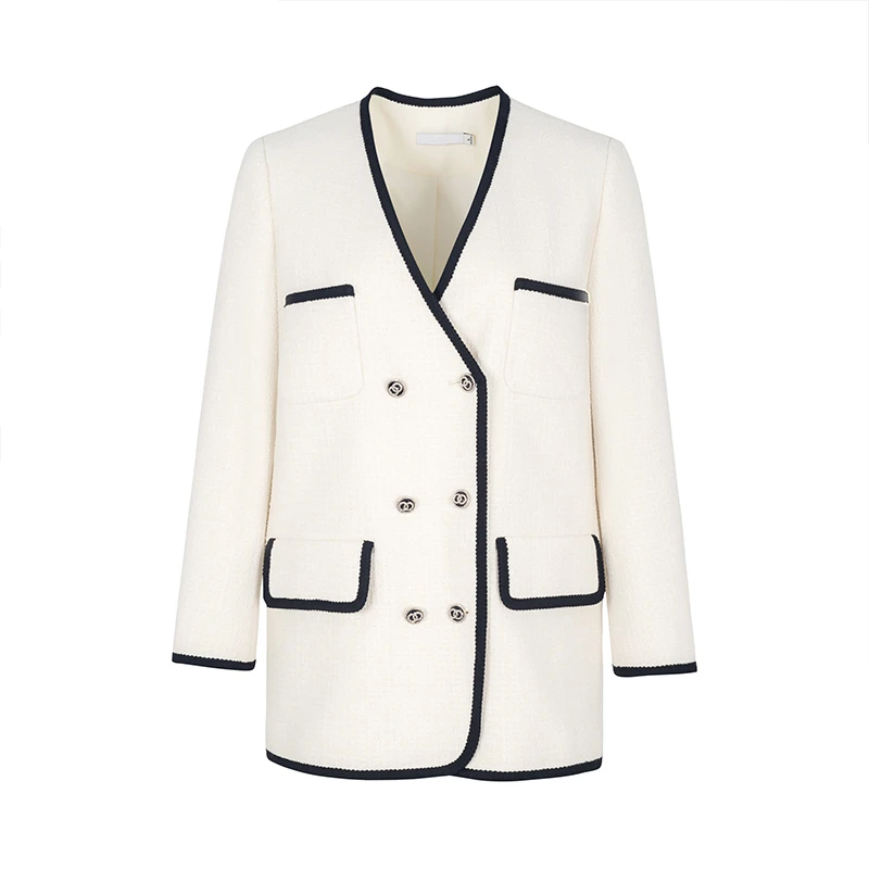 【品牌】商场同款新品加厚绵羊毛混纺小香风外套N079B33016