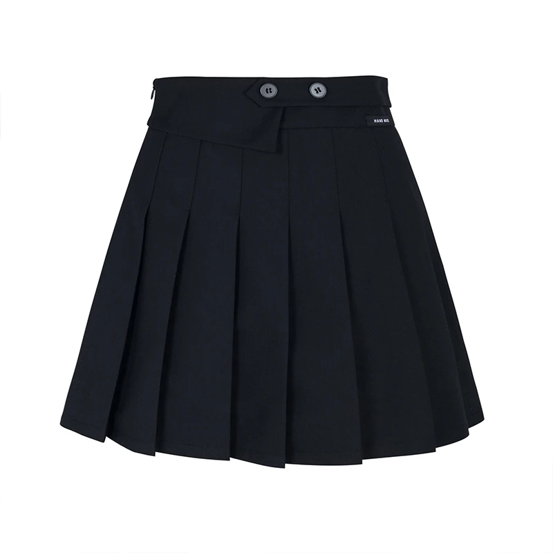 【小余】商场同款细斜纹TR不对称腰头百褶短裙N177A33523