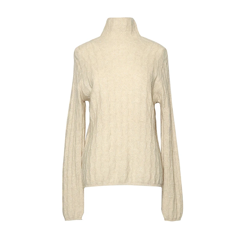 【白姐专属】商场同款新品半高领绞花纹理针织衫NDY11A24278